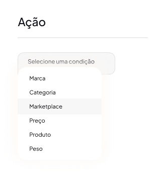 Interface mostrando ações