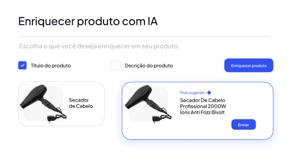 Tele de enriquecimento de produto com ia