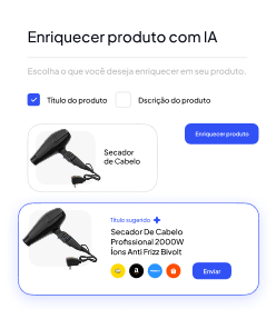 Tela de enriquecimento de produto com IA