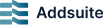 Logotipo da Addsuite composto por um &iacute;cone de linhas horizontais azuis &agrave; esquerda e o nome Addsuite escrito em azul-escuro &agrave; direita.
