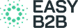 Logotipo Easy B2B com s&iacute;mbolo circular de pontos verdes e o texto EASY B2B em letras escuras.