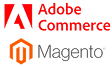 Logotipos do Adobe Commerce e Magento.