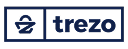 Logotipo da Trezo em azul-marinho com &iacute;cone estilizado &agrave; esquerda e o nome da marca em letras min&uacute;sculas &agrave; direita, emoldurados por um ret&acirc;ngulo.