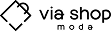 Logotipo da marca Via Shop Moda com &iacute;cone de sacola de compras estilizada em preto.